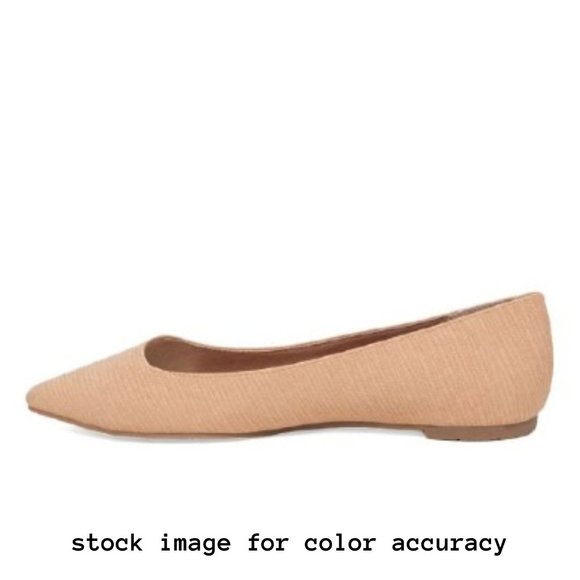BC REBEL SLIP ON FLATS POINTED TOE ASYMMETRICAL VAMP NEUTRAL NUDE SIZE 7 NWT - Picture 8 of 16